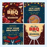 Activities BBQ Social Media Template vector