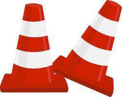 Traffic signal cone, illustration, vector on white background.