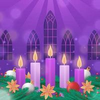 Advent Background with Candles vector