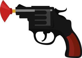 Toy pistol, illustration, vector on white background.