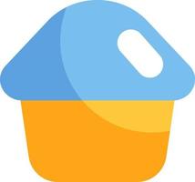 Muffin with blue glaze, illustration, vector on a white background.