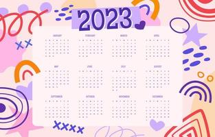 2023 Abstract Calendar vector