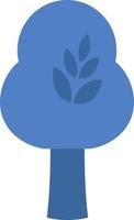 Blue tree, icon illustration, vector on white background