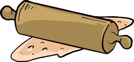 Dough and rolling pin ,illustration,vector on white background vector