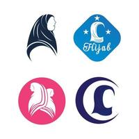 Simple headscarf logo icon vector