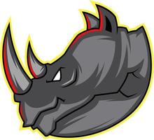 Head of a Rhino illustration vector on white background