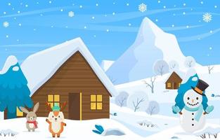 Winter Scenery Background vector