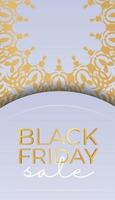 Black friday poster in beige color with luxury ornament vector