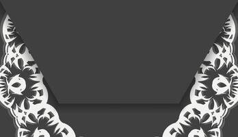 Black banner with vintage white pattern for logo design vector