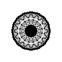 patrón circular en forma de mandala con flor para henna, mehndi, tatuaje, decoración. ornamento decorativo en estilo étnico oriental. esquema doodle mano dibujar ilustración vectorial. vector