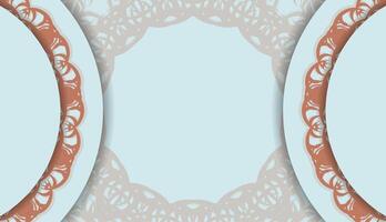 Aquamarine background with vintage coral ornaments and space for text vector