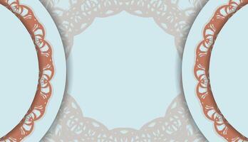 Aquamarine background with vintage coral ornaments and space for text vector