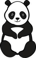 Fat panda, illustration, vector on white background.