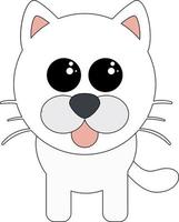 White cute dog, illustration, vector on white background