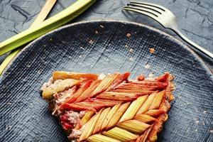 Traditional rhubarb pie photo