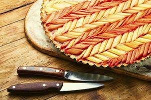 Tarta de ruibarbo tradicional,cerrar foto