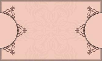 Pink brochure with luxurious ornamentation for your congratulations. vector