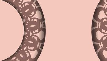 A brown and white circular pattern on a pink background vector