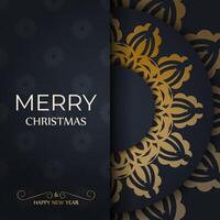 Christmas card with gold and black design vector