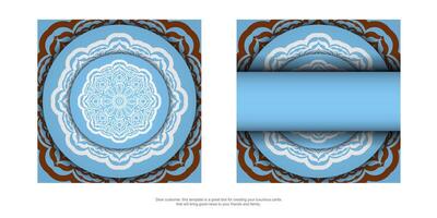 Two blue and brown business cards with a circular design vector