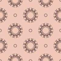 textura transparente vintage rosa con adorno. elemento de diseño fondo decorativo. exquisita decoración de papel tapiz floral. decoración tradicional sobre un fondo rosa. vector