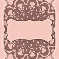 A brown and pink background with a lace pattern vector