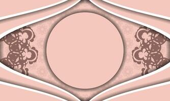 A pink and brown frame with a large oval in the center vector