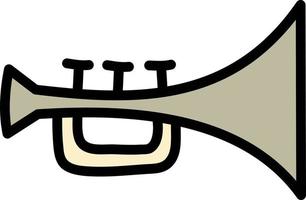 Trumpet instrument, illustration, vector on a white background.