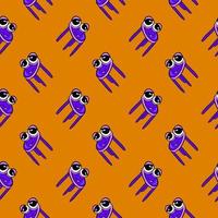 Purple chairs, seamless pattern on orange background. vector