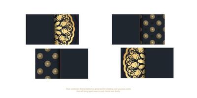 Black business card with old brown pattern for your contacts. vector