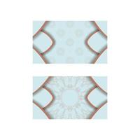 Vintage coral motif in aquamarine color for your brand. vector