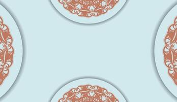 Background in aquamarine color with indian coral ornament for design under your text vector