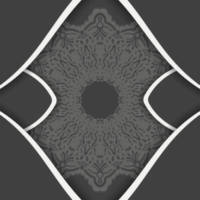 Postcard in black with Greek white ornaments for your brand.