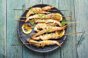 Large langoustines on a plate photo