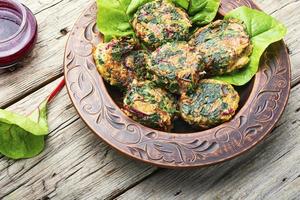 Vegetarian chard cutlet. photo