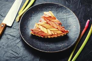 Traditional rhubarb pie photo