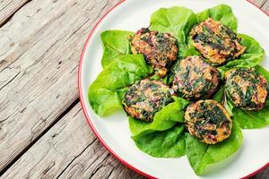 Tasty vegetable cutlet from greens photo