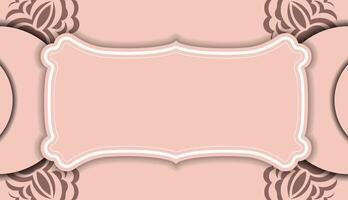 A pink background with a frame and ornate design vector
