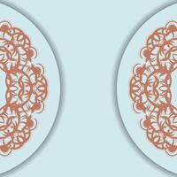 The brochure in aquamarine color with a luxurious coral pattern is now ready to print. vector