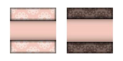 Two pink and brown banners with floral patterns vector