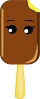 Ice cream on stick, illustration, vector on white background