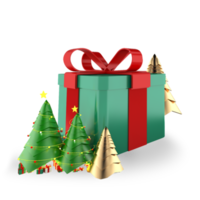 transparencia realista render 3d navidad aset gif caja png