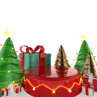 Stage Podium Transparency Realistic 3D render Christmas day promo product png