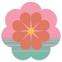 Groovy retro flower png