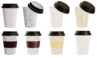 coffee cup mockup 3d renderings collection png