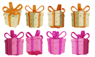 3d rendering gift box collection png