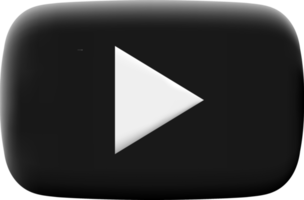 Logotipo de youtube en 3D en colores negros. png