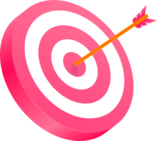 objetivo de tiro con arco con flecha en ilustración 3d. png