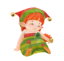 Christmas elf story, elf girl princess with sweet ring png