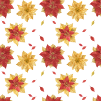 Christmas seamless pattern with poinsettia png